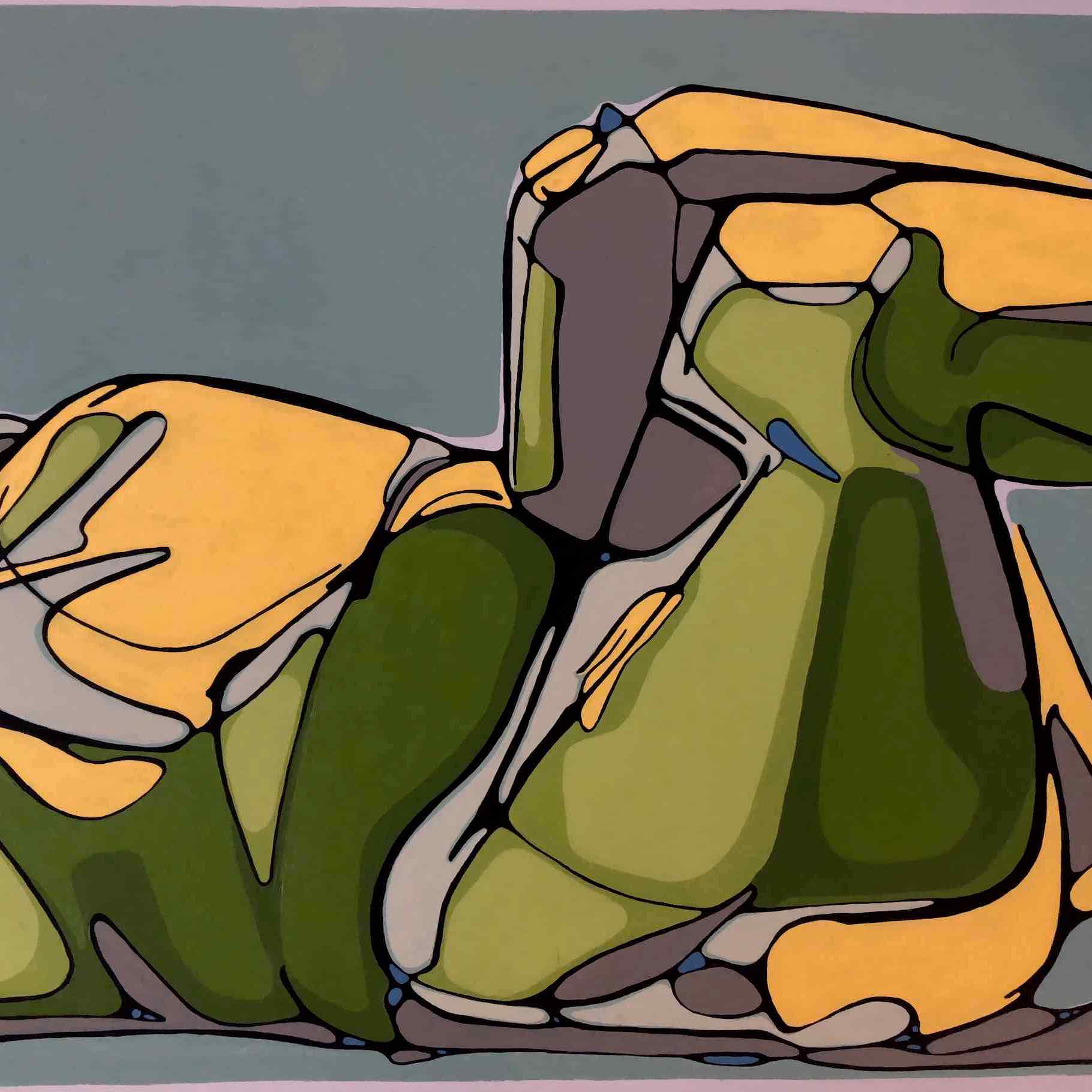 sanderson acrylic painting abstract torso Amelanchier