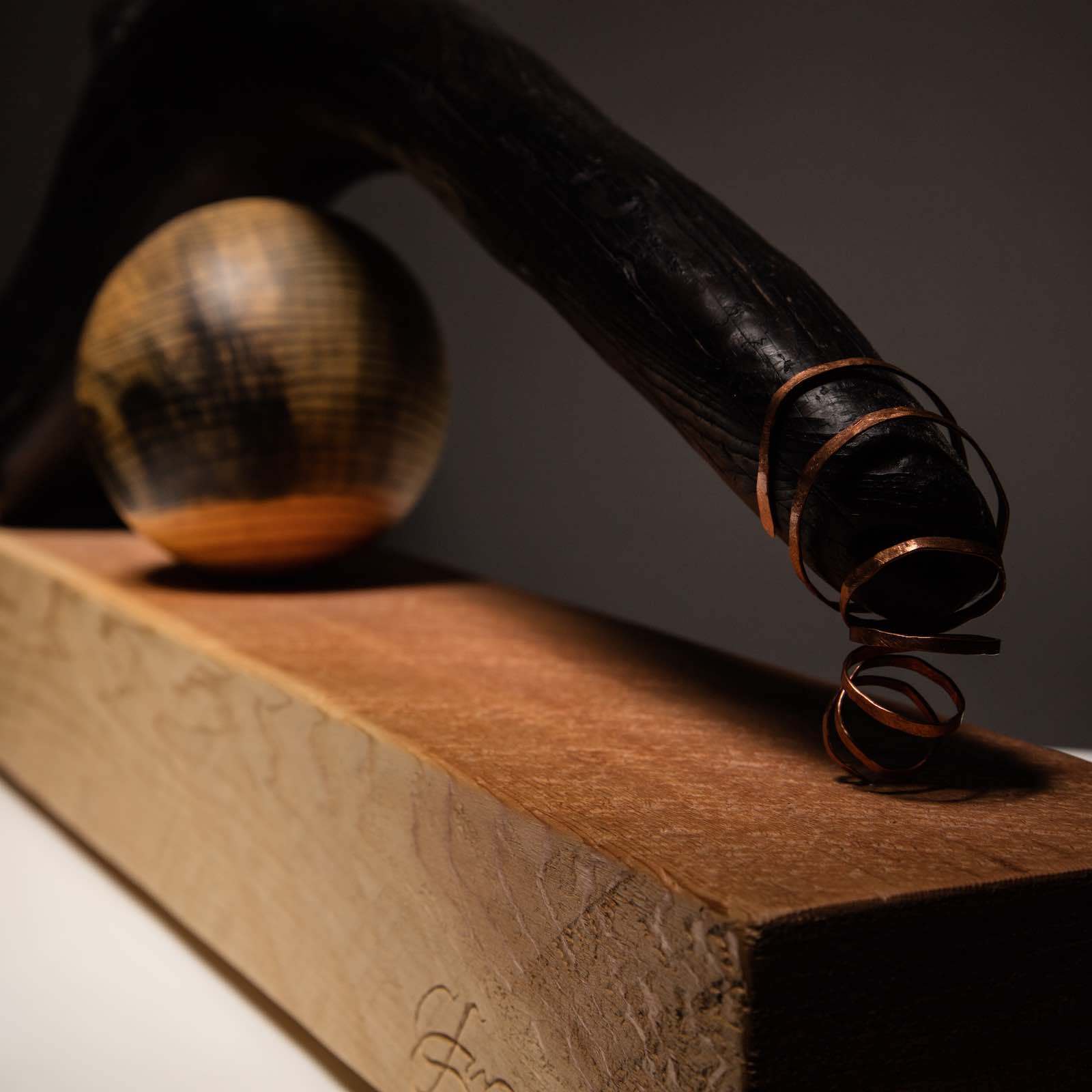 sanderson abstract sculpture driftwood, cedar beetle-kill pine